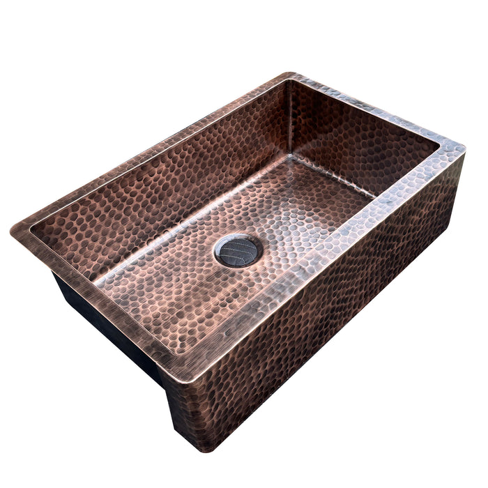 Medium Patina Copper Farmhouse Sink Single Bowl (In-Stock)