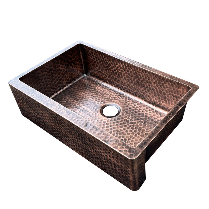 Medium Patina Copper Farmhouse Sink Single Bowl (In-Stock)