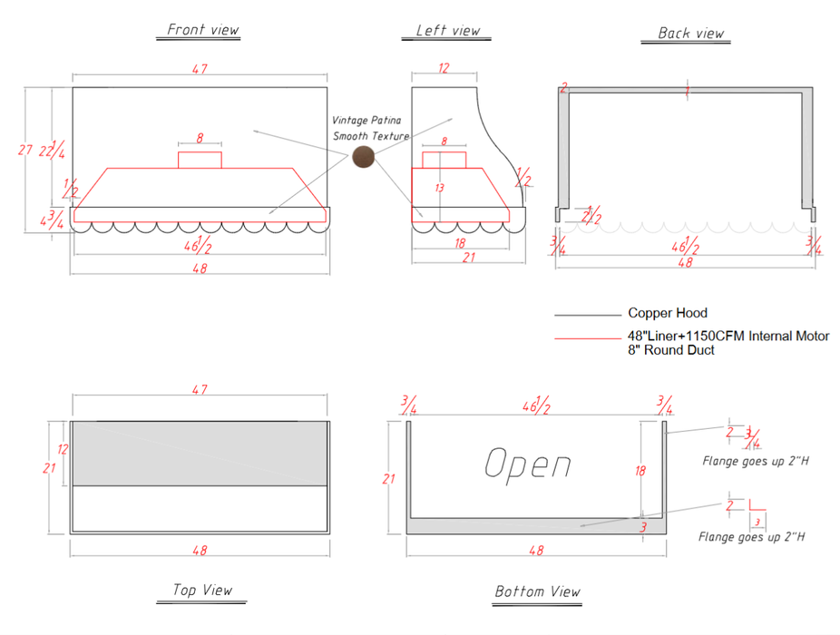 RHM Custom Scalloped Brushed Brass Range Hood H1-S02B for Shannon