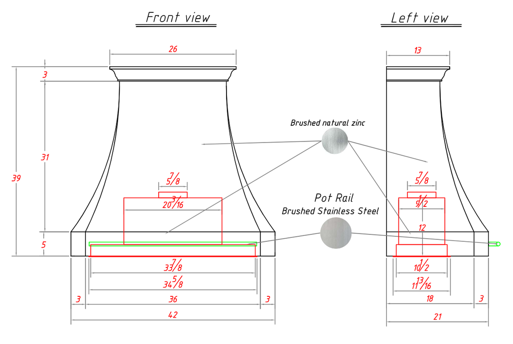 RHM Custom Wall Mount Range Hoods for Janice