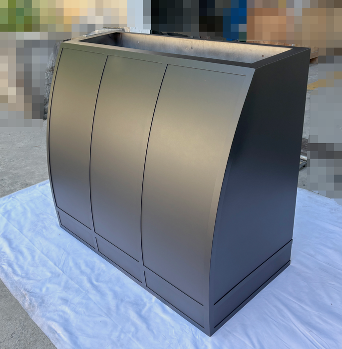 RHM Custom Stainless Steel Range Hood with straps for Lisa's Project