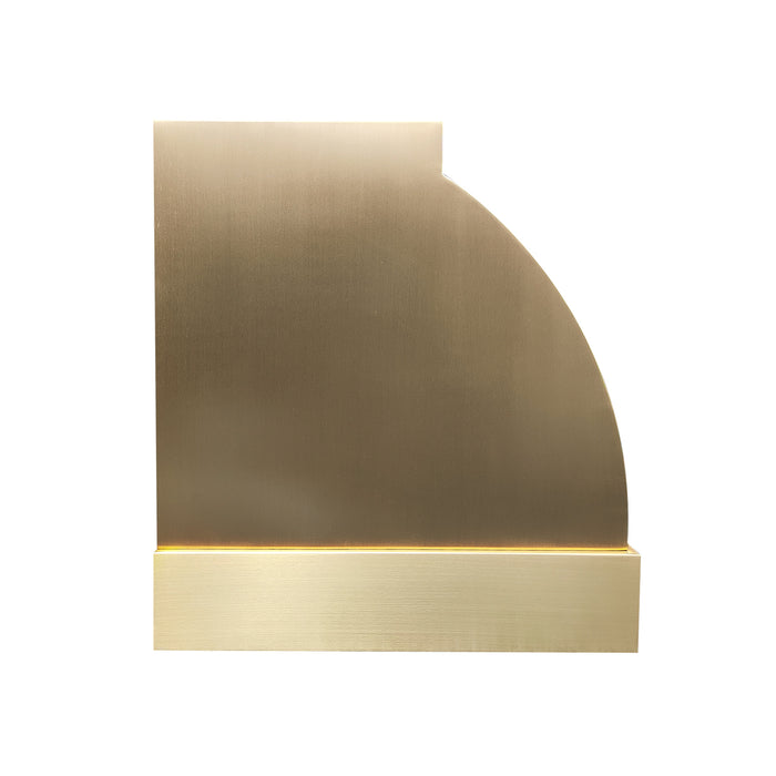 RHM-Barrel Shaped Brass Range Hoods with Strap 48"W x 26"H x 24"D (in-stock)