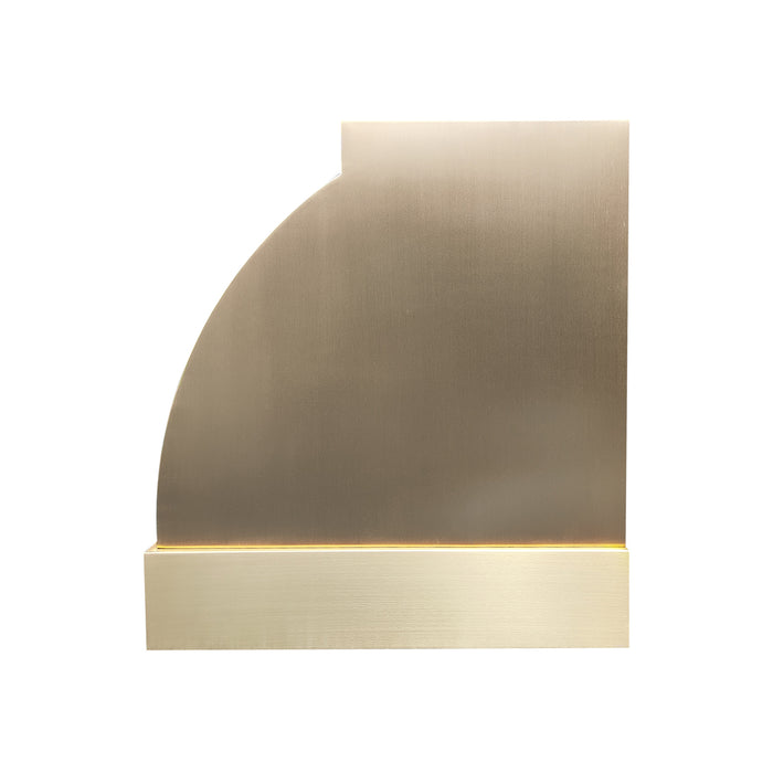 RHM-Barrel Shaped Brass Range Hoods with Strap 48"W x 26"H x 24"D (in-stock)