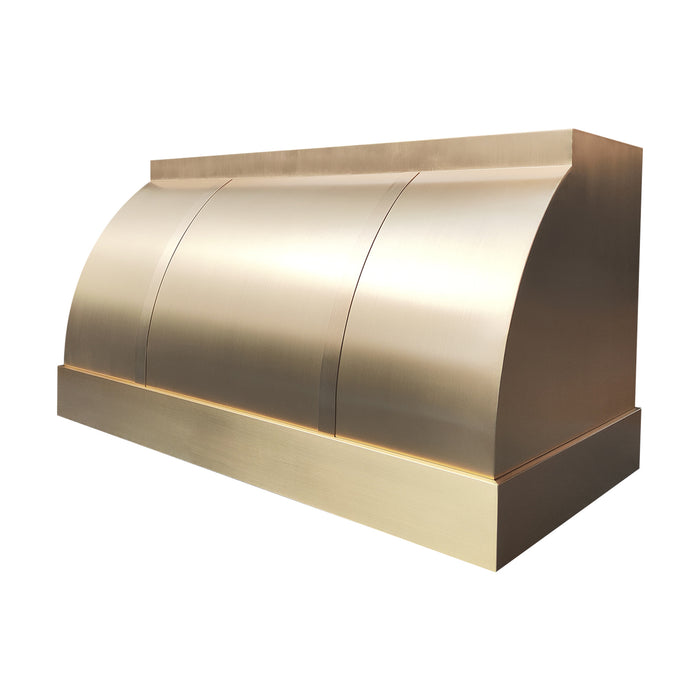 RHM-Barrel Shaped Brass Range Hoods with Strap 48"W x 26"H x 24"D (in-stock)