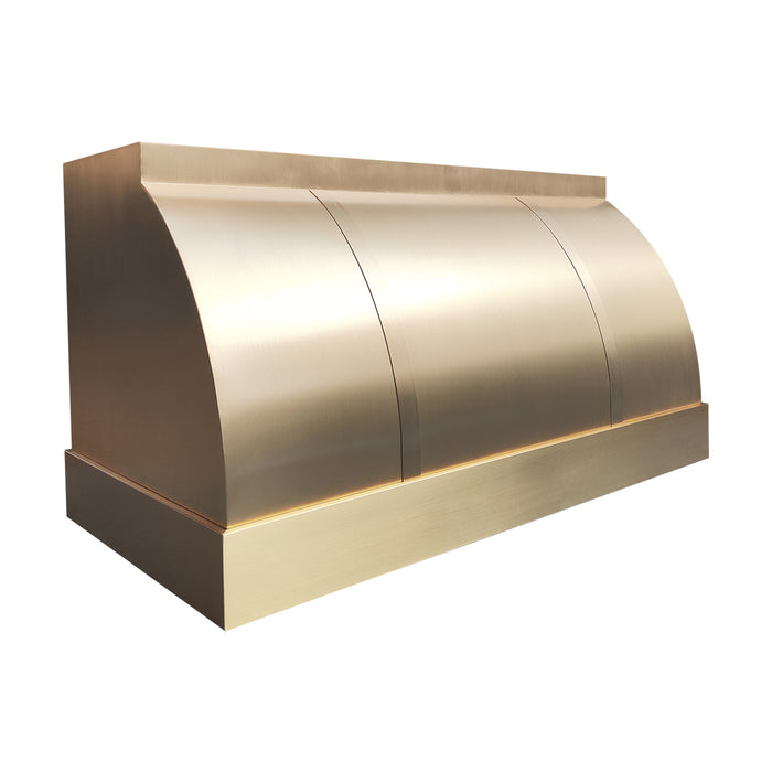 RHM-Barrel Shaped Brass Range Hoods with Strap 48"W x 26"H x 24"D (in-stock)