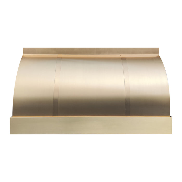 RHM-Barrel Shaped Brass Range Hoods with Strap 48"W x 26"H x 24"D (in-stock)