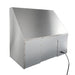 Side exterior view BH01 36-inch outdoor range hood liner, seamless stainless steel shell with wiring outlet, 1050CFM weatherproof internal motor