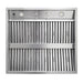 Close-up front baffle filter panel of BH01 36 inch outdoor range hood insert, SUS304 stainless steel liner with 1050 CFM weatherproof internal motor