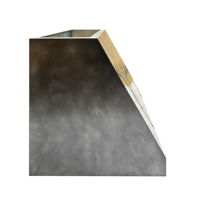 RHM Angled Stainless Steel Custom Metal Range Hoods with Bands 36W x 24D x 24H SH11-4TR-B (In Stock)