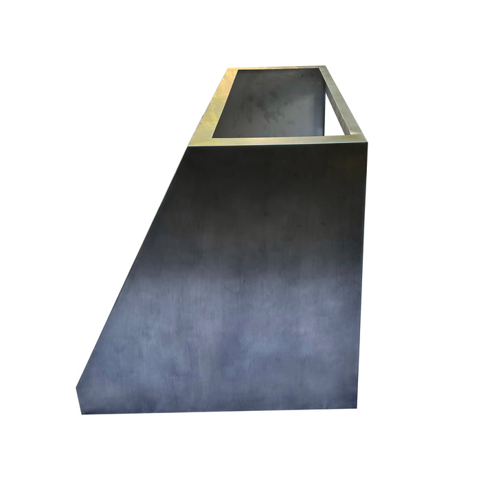 RHM Angled Stainless Steel Custom Range Hoods with Brass Bands 36W x 24D x 24H SH11-4TR-B (In Stock)