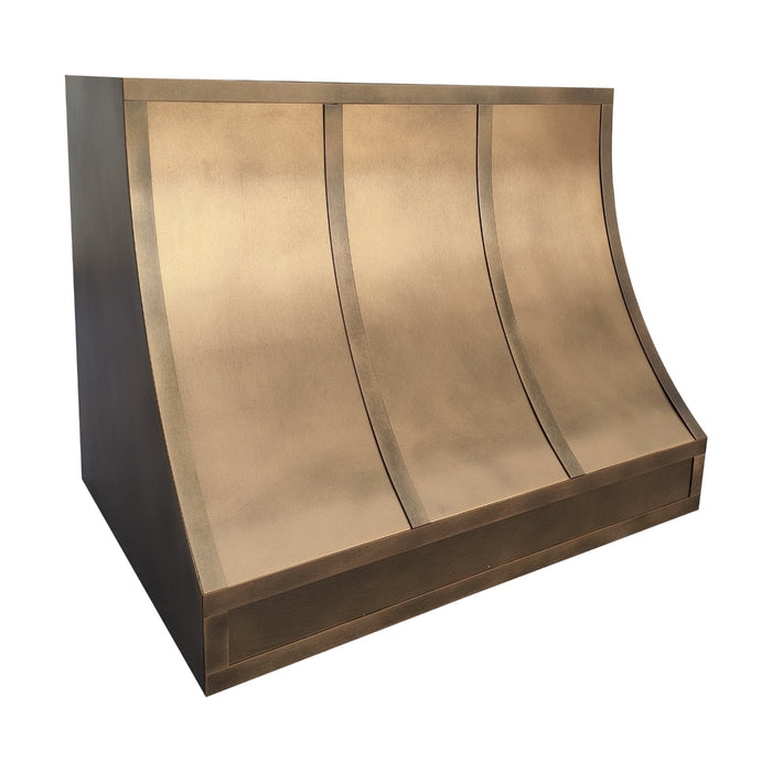custom brass kitchen stove hood antique style with straps