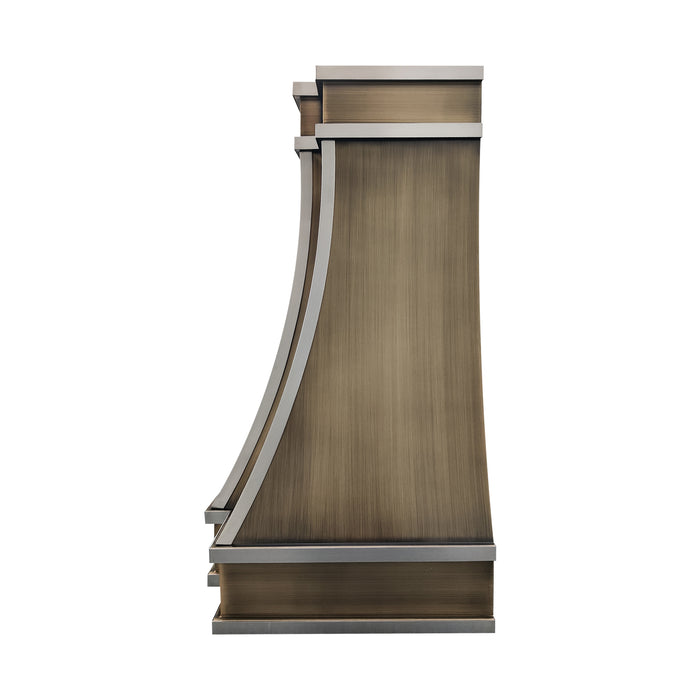 RHM Antique Brushed Brass Curved Kitchen Hood SH33-BR05