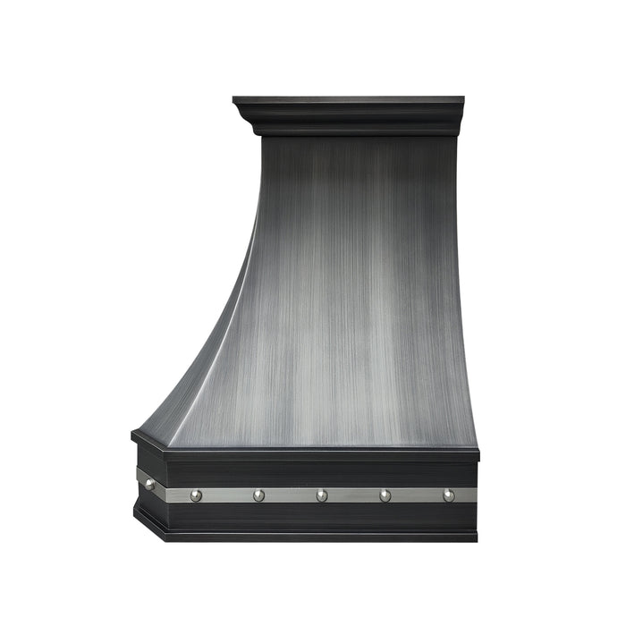 RHM Antique Brushed Gray Stainless Steel Curved Range Hood SH3-2BRG