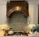 Custom Copper Kitchen Oven Hood with arched apron