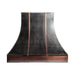Antique zinc curved range hood with copper accents ZH7-2SCA
Custom zinc stove hood featuring handcrafted copper trim
Rustic luxury zinc kitchen hood with curved apron design
Farmhouse style antique zinc vent hood with copper detailing
