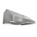 Side profile exterior view BH02 42 inch outdoor range hood insert, sleek SUS304 stainless steel shell with built-in dual weatherproof internal motors for 42” custom metal kitchen hood shell