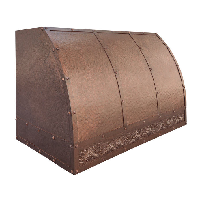 RHM Barrel Shaped Copper Range Hoods Under-Cabinet with Apron Design CT-VH04PR