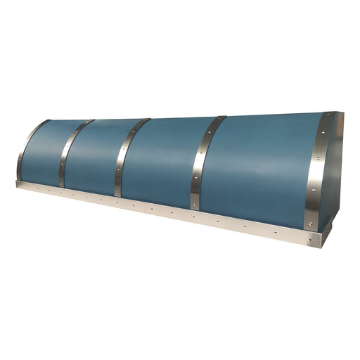 rangehoodmaster blue painted stainless steel wall mounted vent hood