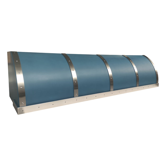 rangehoodmaster stainless steel kitchen vent hood with straps and rivets