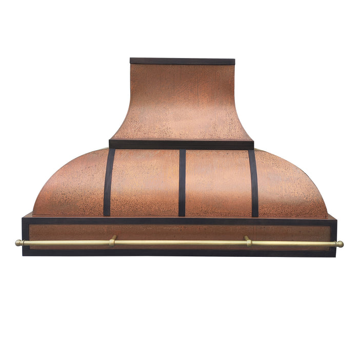 RHM Bell Curve Vintage Copper Custom Range Hood with Elegant Accents CT-VH01TR10