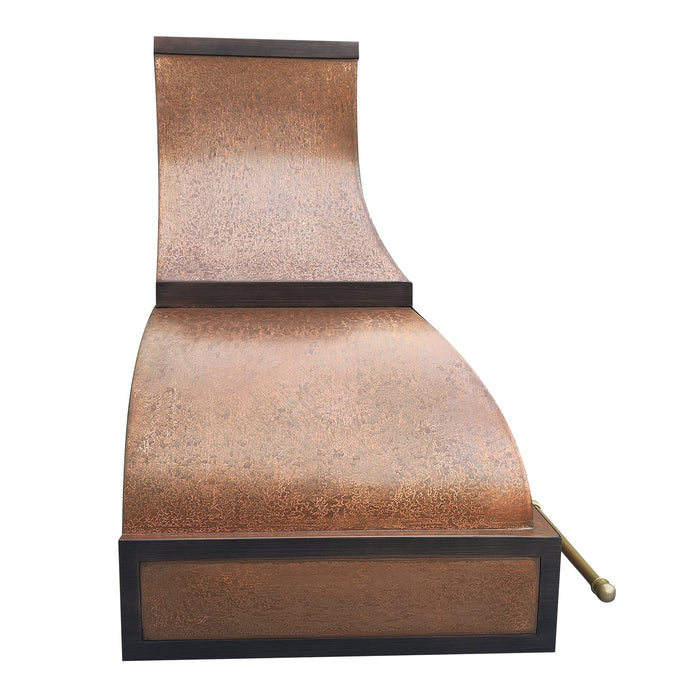 RHM Bell Curve Vintage Copper Custom Range Hood with Elegant Accents CT-VH01TR10