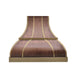 custom copper range hood bell shape with brass accents at RangeHoodMaster