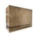 Custom brass box range hood with concave design at rangehoodmaster