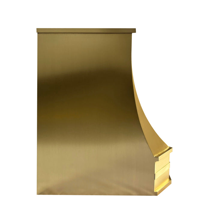 RHM Brass Custom Range Hood 47"W x 27"H x 22"D-H32 With Internal Insert (in-stock)