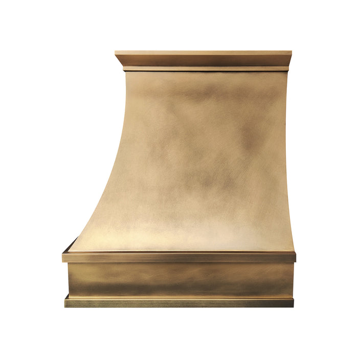 RHM Brass Custom Stove Hood Antique Brass with Crown SH7-BR6S