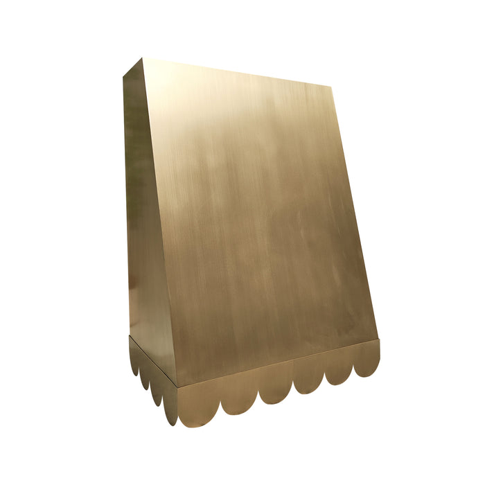 RHM Brass Vent Hood with with Scalloped Apron 36" W x 51" H x 24" D-H41-BR (in-stock)