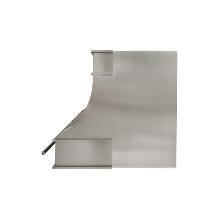 RHM Brushed Stainless Steel Slope Range Hood with Pot Rack SH8-6H2C