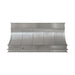 custom brushed stainless steel kitchen range hood with brushed stainless steel straps and pot rail at rangehoodmaster