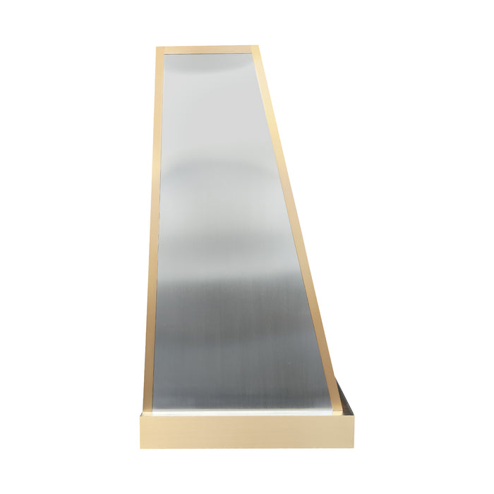 RHM Classic Taper Stainless Steel Kitchen Hood With Brass Apron and Edges SH34-T3BR