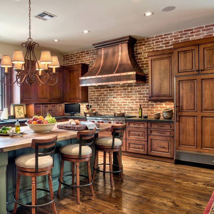 wall mounted copper range hood