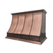 rangehoodmaster handcrafted copper kitchen vent hood with dark straps and rivets