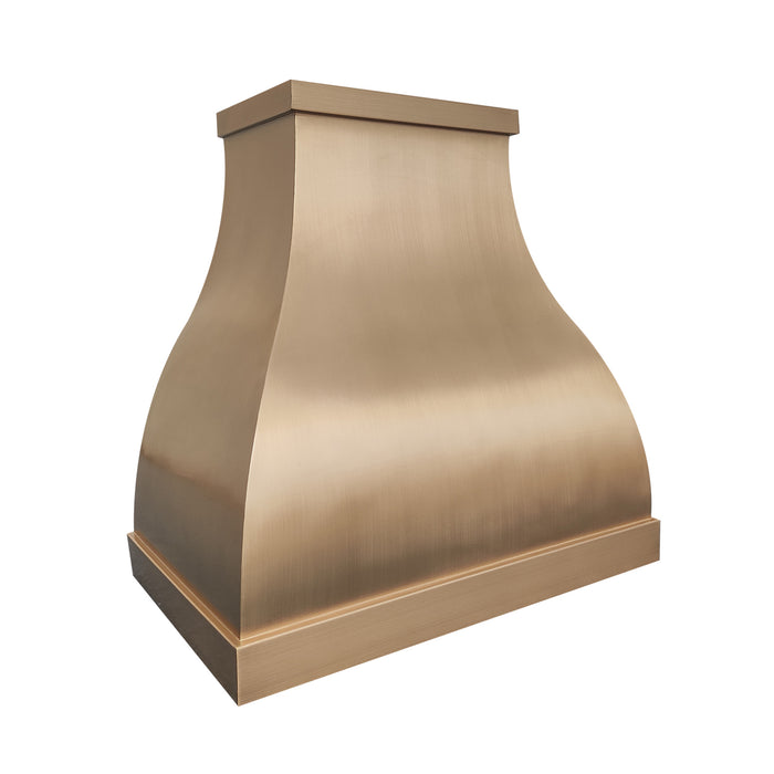 RHM Curved Brass Kitchen Hood 36"W x 36"H x 21"D With Internal motor H1-4S2T (in-stock)