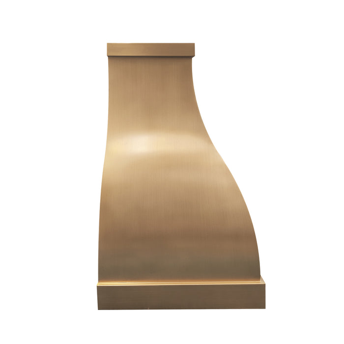 RHM Curved Brass Kitchen Hood 36"W x 36"H x 21"D With Internal motor H1-4S2T (in-stock)
