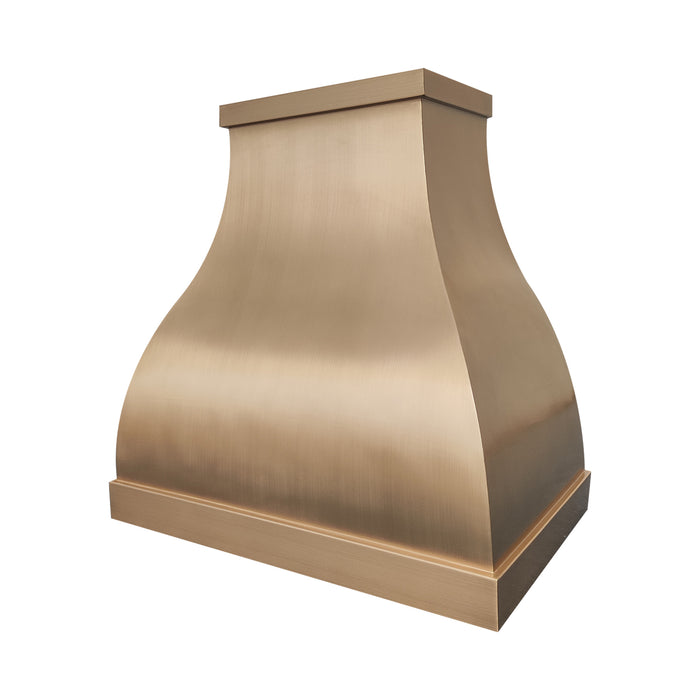 RHM Curved Brass Kitchen Hood 36"W x 36"H x 21"D With Internal motor H1-4S2T (in-stock)