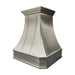 custom stainless steel range hood curved design with oval pattern straps at Rangehoodmaster