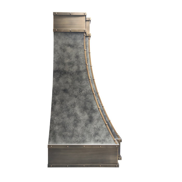 RHM Custom Anqitue Stainless Steel Stove Hood Weathered Blacken SH33-DE5-TRM