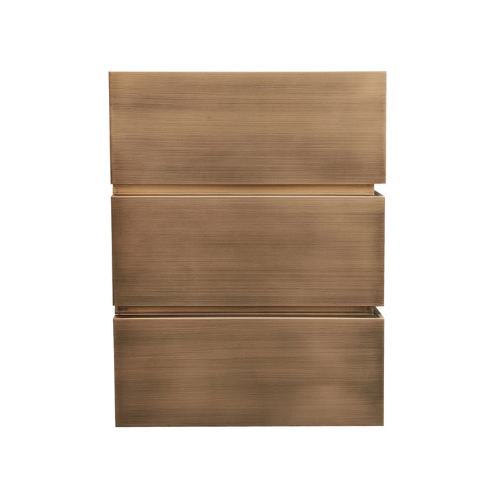 RHM Custom Antique Brass Box Range Hood with Concave Design SH5-VH41-BR