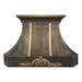 antque brushed brass range hood with apron