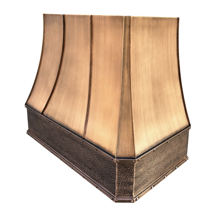 RHM Custom Antique Copper Range Hood 48"W x 42"H x 26''D VH03TR-SD (in-stock)
