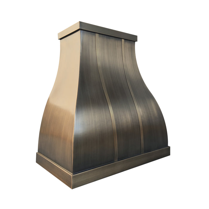 RHM Custom Bell Shape  S-Curve Antique Brass Range Hood SH1-2BA1