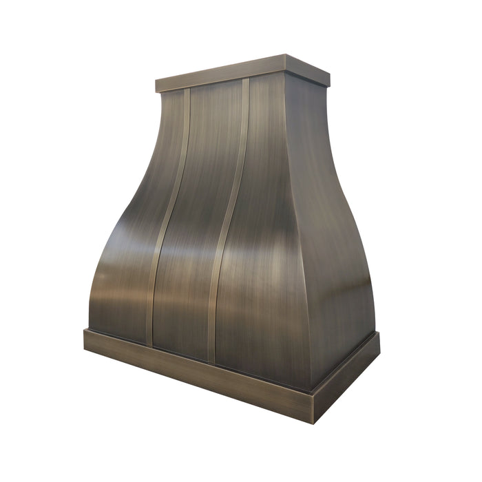 RHM Custom Bell Shape  S-Curve Antique Brass Range Hood SH1-2BA1