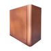 Custom handcrafted box copper range hood with concave panels for luxury kitchen