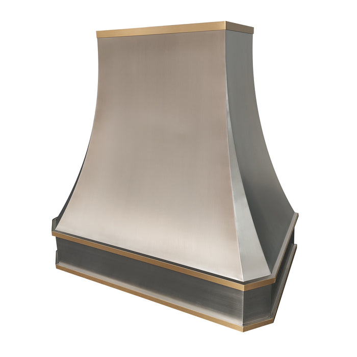 RHM Custom Brushed Stainless Steel Range Hood Clipped Corners Design SH3-3BTG