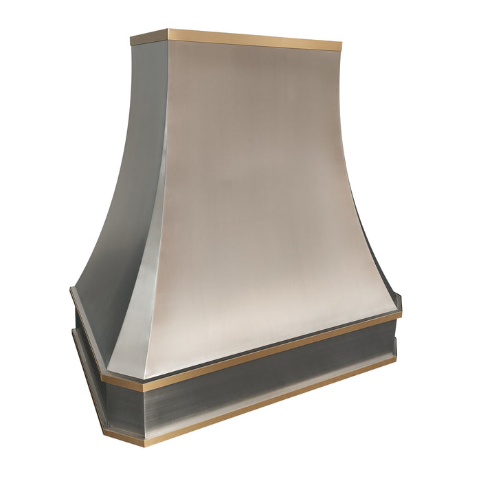 RHM Custom Brushed Stainless Steel Range Hood Clipped Corners Design SH3-3BTG
