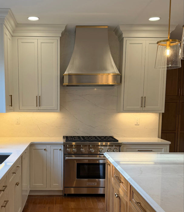 RHM Custom Brushed Stainless Steel Range Hood Clipped Corners Design SH3-3BTG