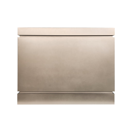 Custom champagne gold painted box range hood with handcrafted metal finish made of stainless steel at rangehoodamster